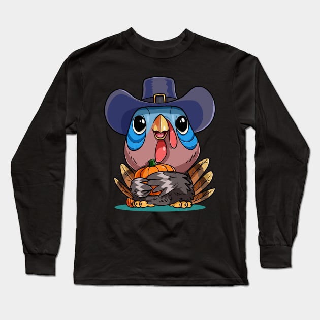 Happy Thanksgiving Pilgrim Pumpkin Turkey day Long Sleeve T-Shirt by Noseking